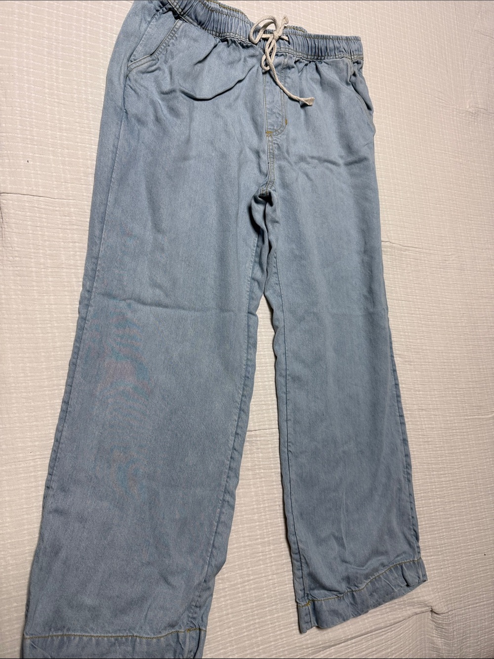 Light Blue women Casual Drawstring Jeans